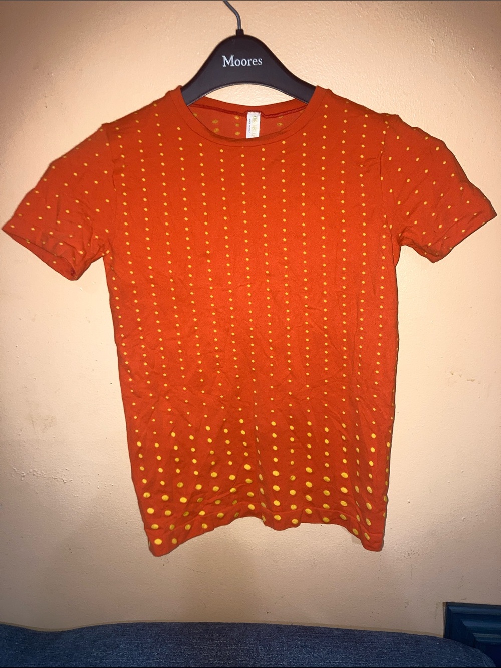 OROBLU Orange Short Sleeve Dot-Pattern Tee